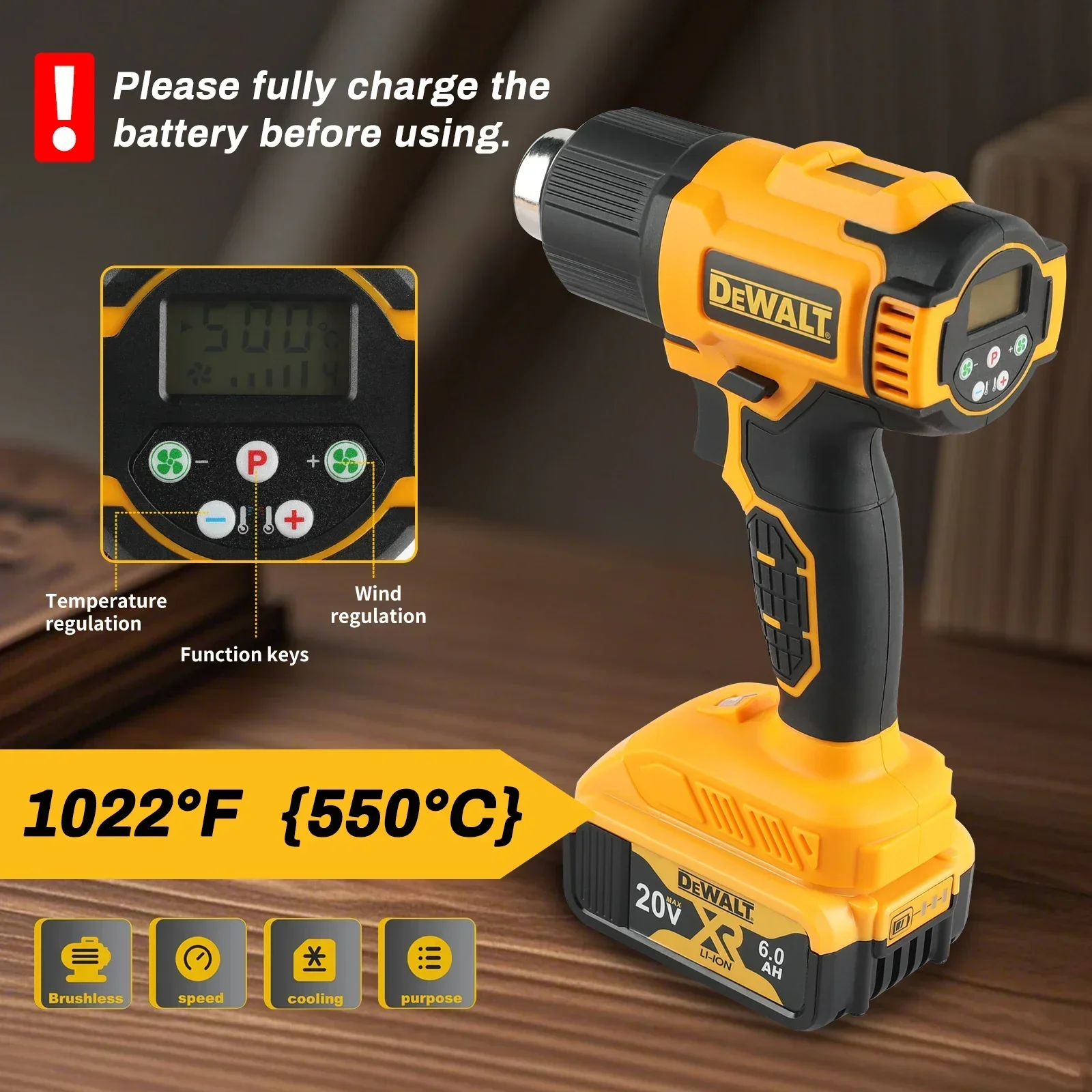 DeWALT DCE530 20V Cordless Hea - огляд і ціна Heat Gun Small