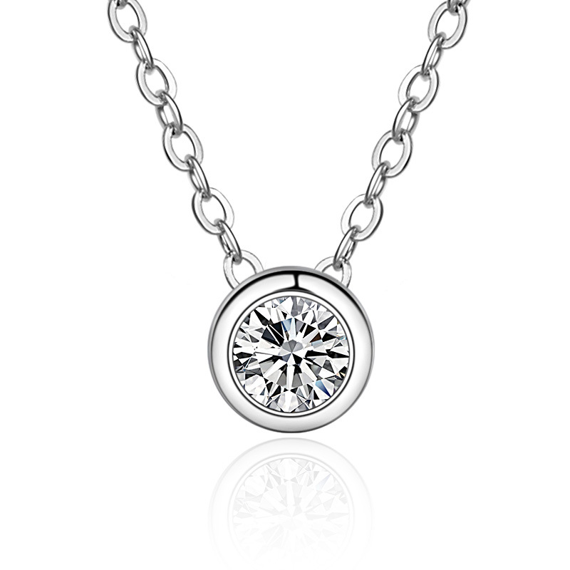 D Color Moissanite Bezel Stud  - огляд і ціна Bezels Set Pendant